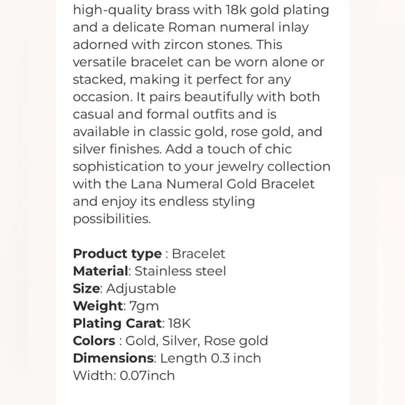 SILVER ROMAN NUMERAL BRACELET WITH ZIRCON STONE INLAY     NEW - Picture 7 of 9